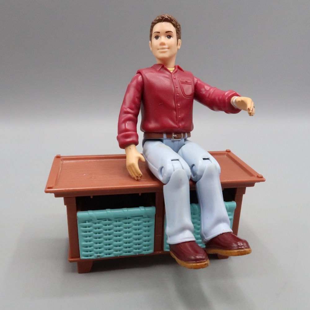 Mattel Loving Family Dad Father Figure Doll 2006 & Toy Bench Dollhouse Toy